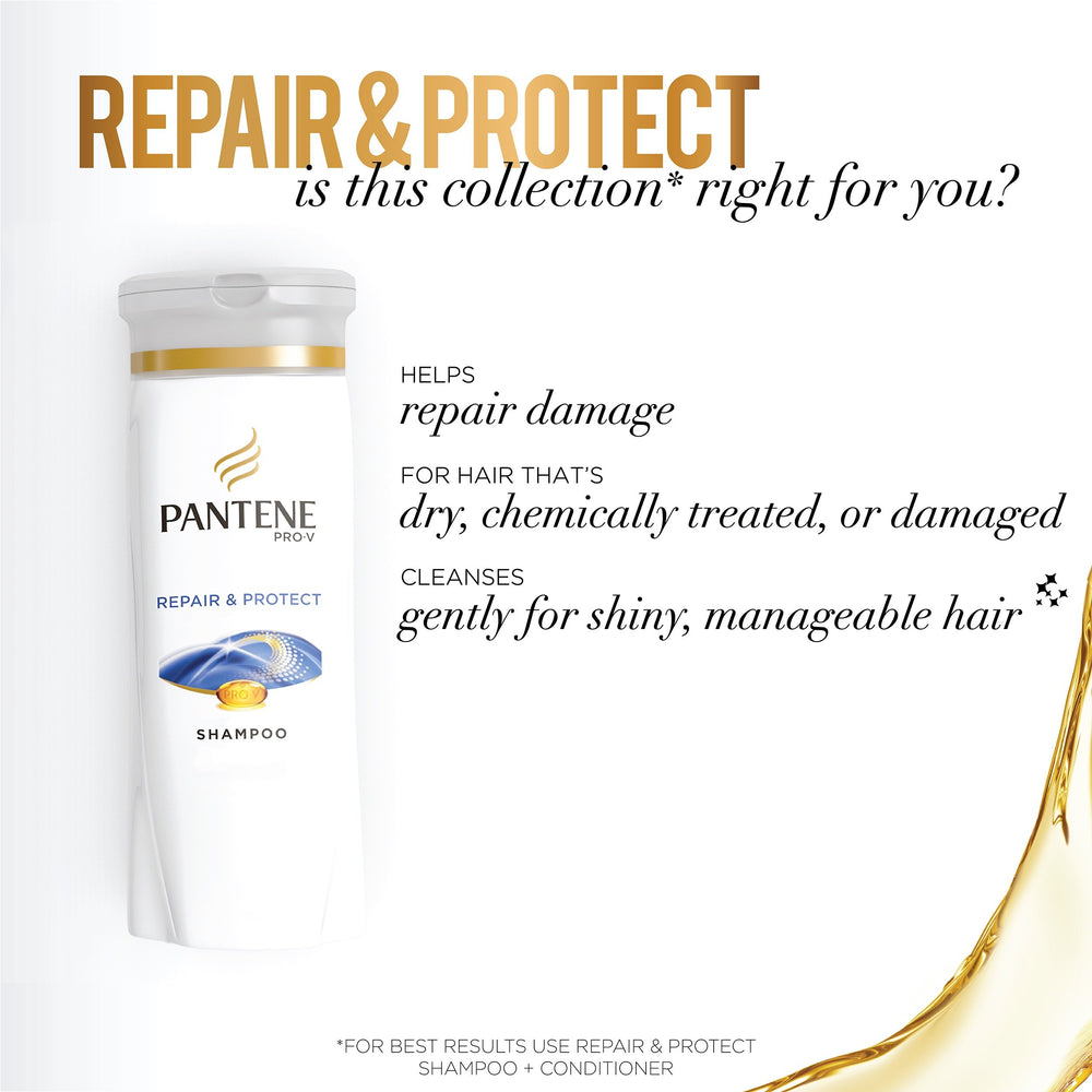 Pantene Pro-V Repair & Protect: dimensions visibles de l'emballage.