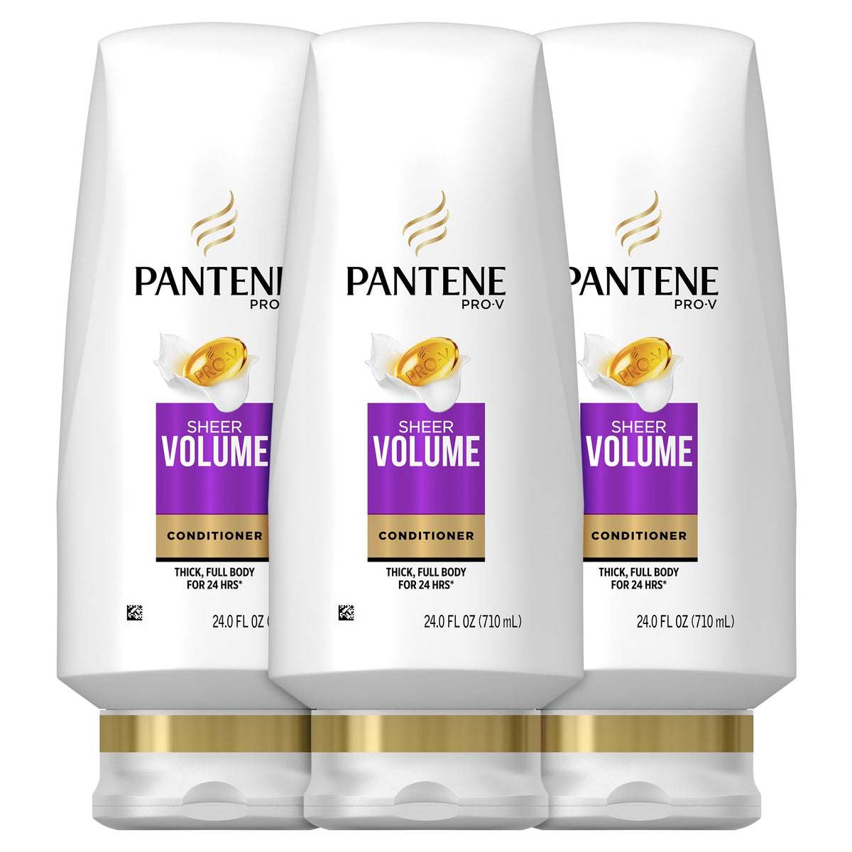 Pantene Pro-V Sheer Volume Après-Shampooing, bouteille en versement, apporte volume léger et contrôle.