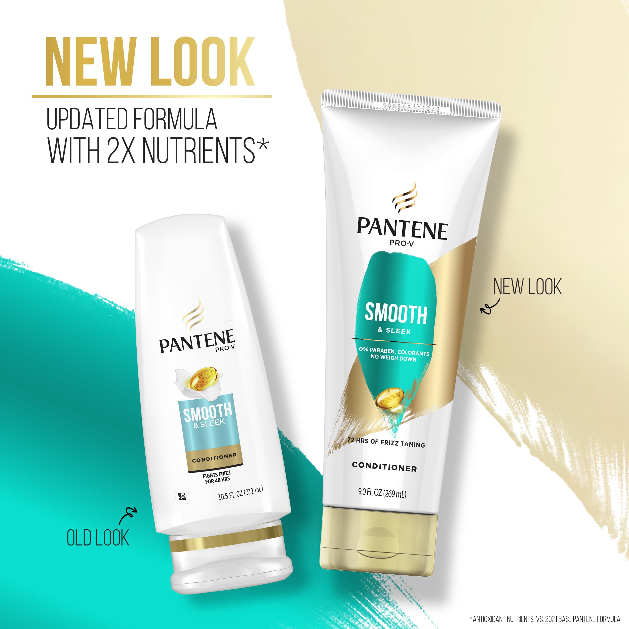Pantene Pro-V Smooth Conditioner, bouteille: contrôle du frisottis durable.