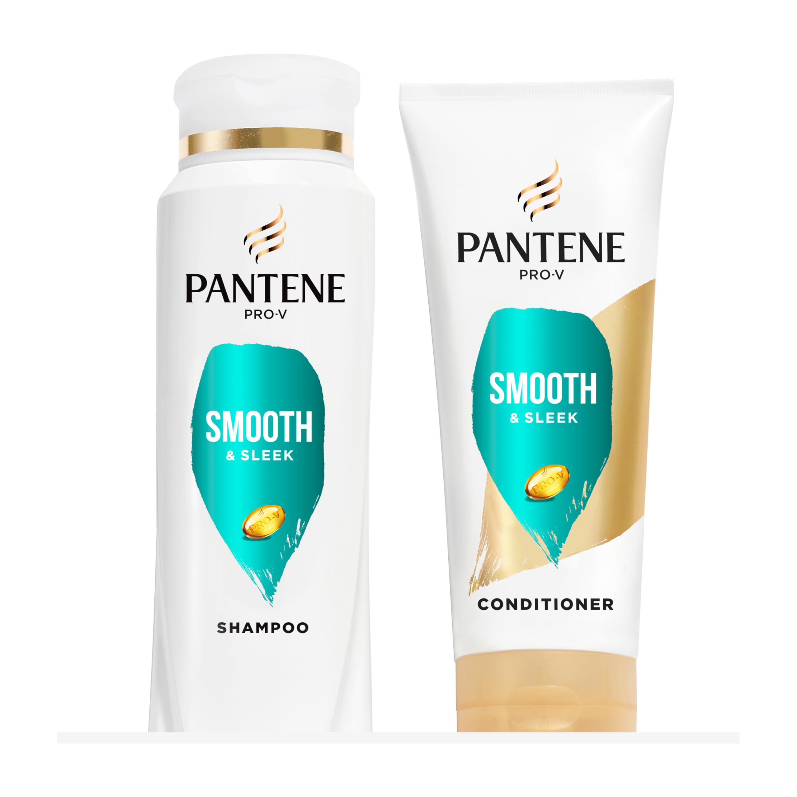 Pantene Pro-V Smooth Shampoo, bouteille: cheveux plus lisses et faciles à démêler.