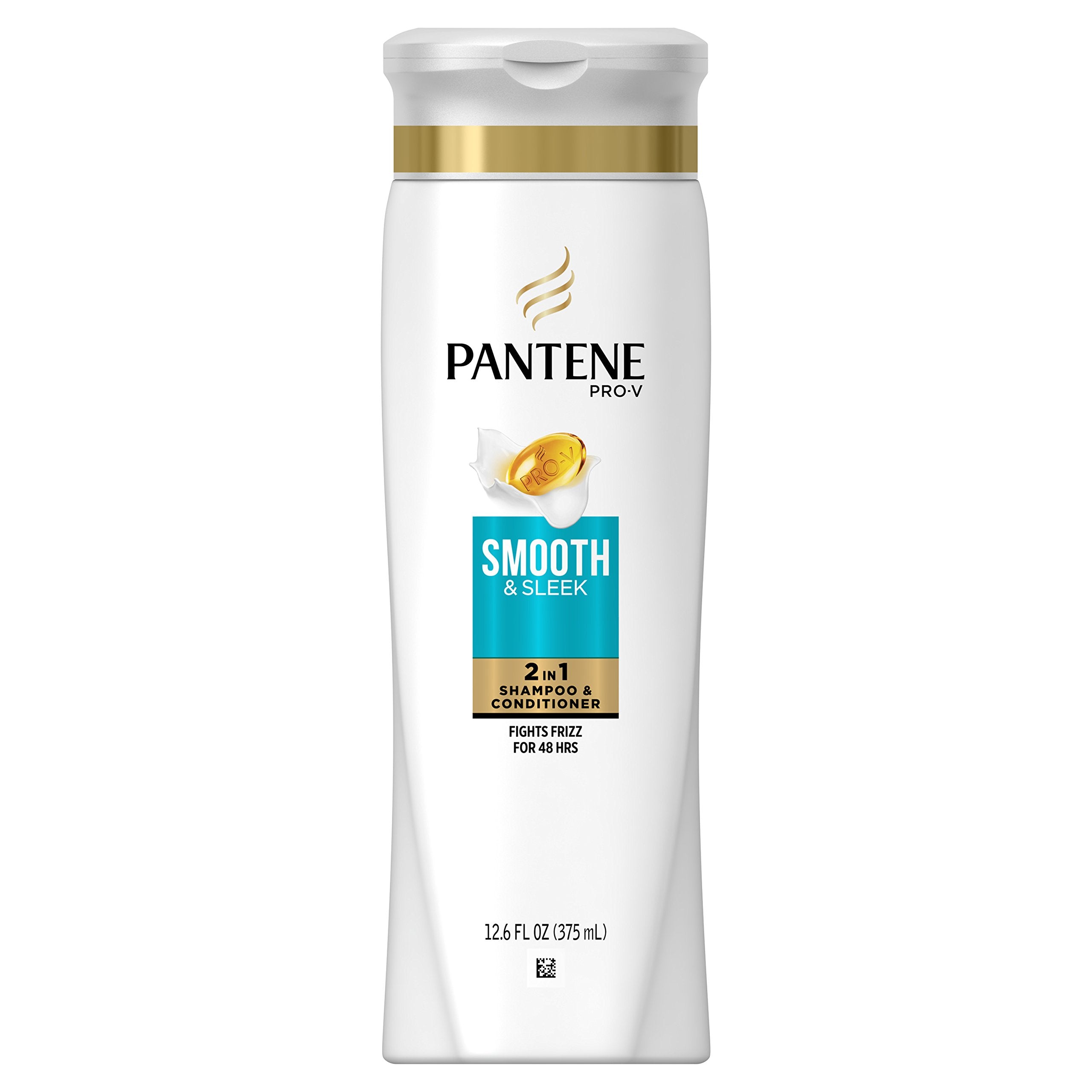 Pantene Pro-V Smooth & Sleek 2 en 1 – bouteille prête à démêler facilement les cheveux.