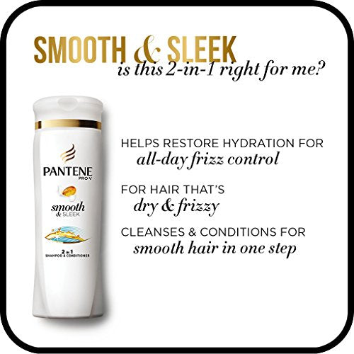 Pantene Pro-V Smooth & Sleek 2 en 1 – texture crème légère adaptée à tous types.