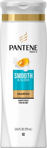 Pantene Pro-V Smooth & Sleek, étiquette Pro-V visible, soin nourrissant.