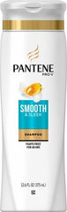 Pantene Pro-V Smooth & Sleek, étiquette Pro-V visible, soin nourrissant.