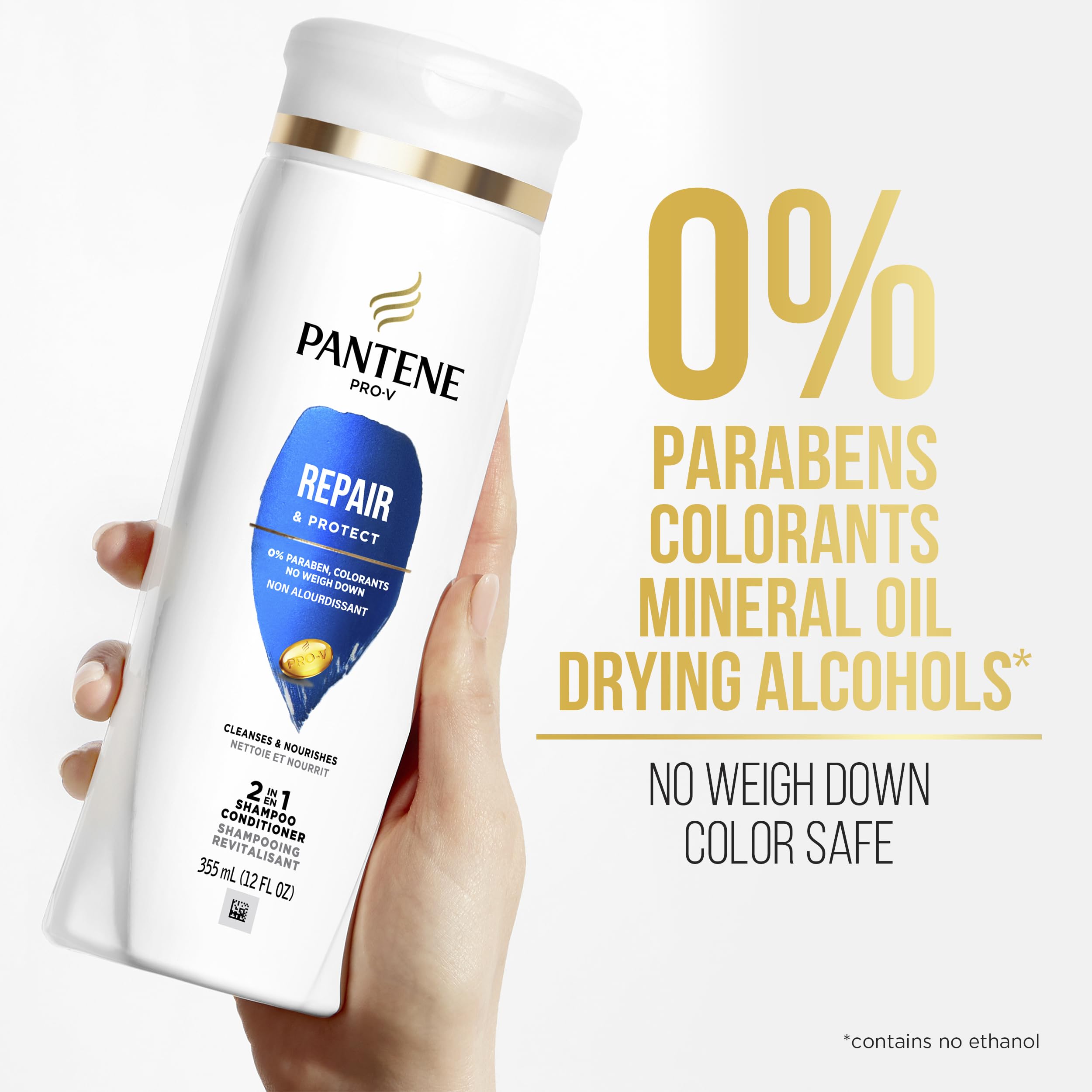 Pantene 2 en 1: nutriments Pro-V pour soutenir la vitalité des cheveux.