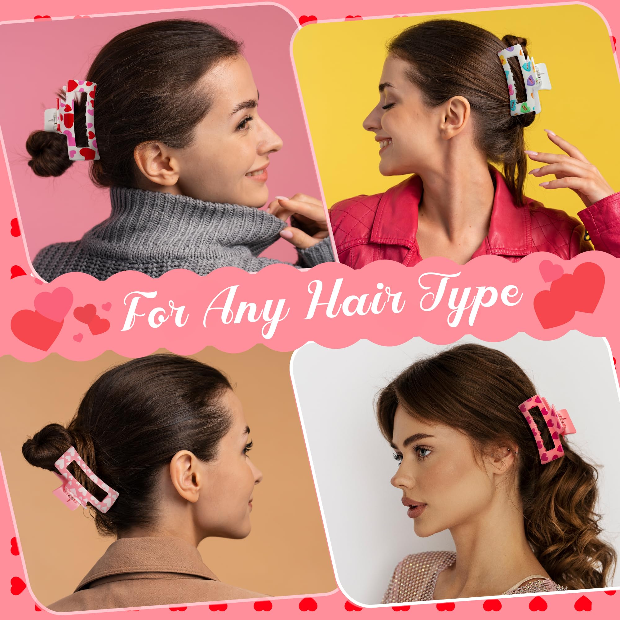 PANTIDE Coeurs clip-cheveux usage quotidien idéal comme cadeau Saint-Valentin.