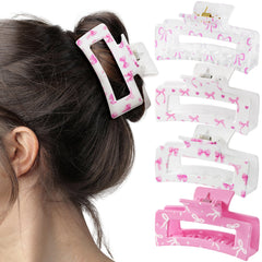 Pantide pinces-banane rectangle coquette rose, maintien fiable au quotidien