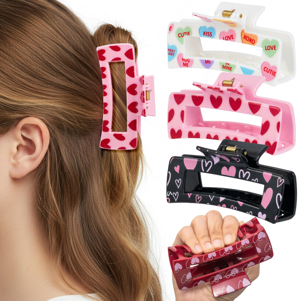 PANTIDE pinces cheveux cœur silicone rose, maintien sûr.