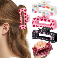 PANTIDE pinces cheveux cœur silicone rose, maintien sûr.