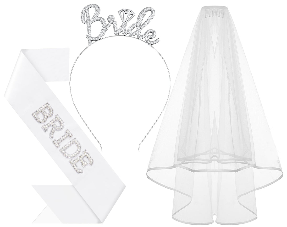 Bandeau Papoopy pour future mariée, argenté, élégant et confortable pour EVJF.