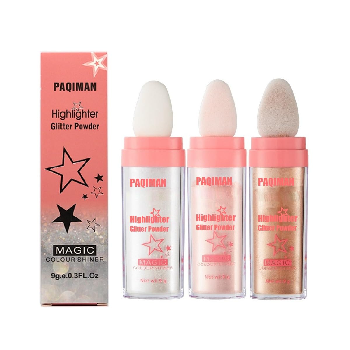 PAQIMAN poudre paillettes éclat visage pour un teint lumineux et durable