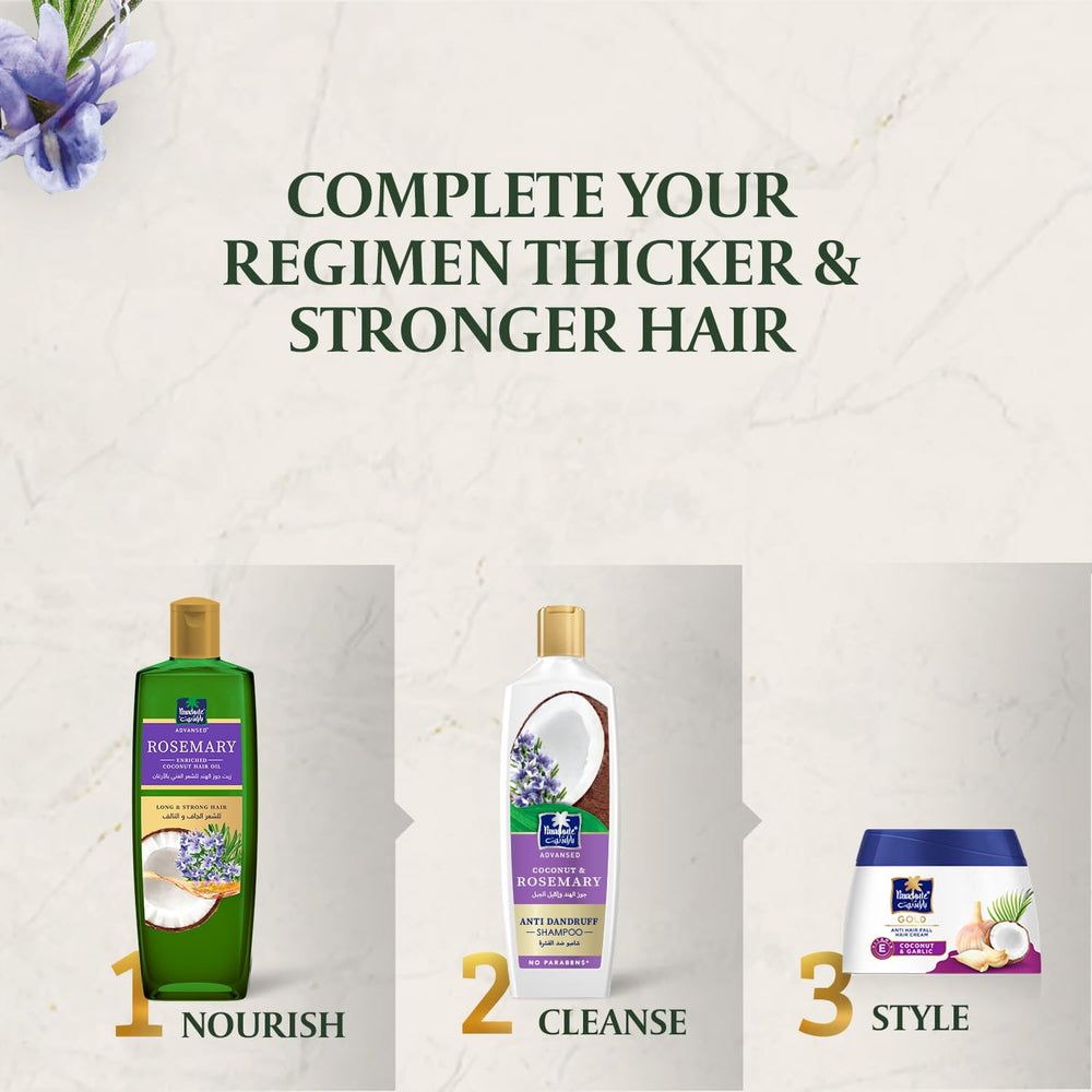 Parachute Advansed arôme romarin coco – parfum subtil lors de l’application.