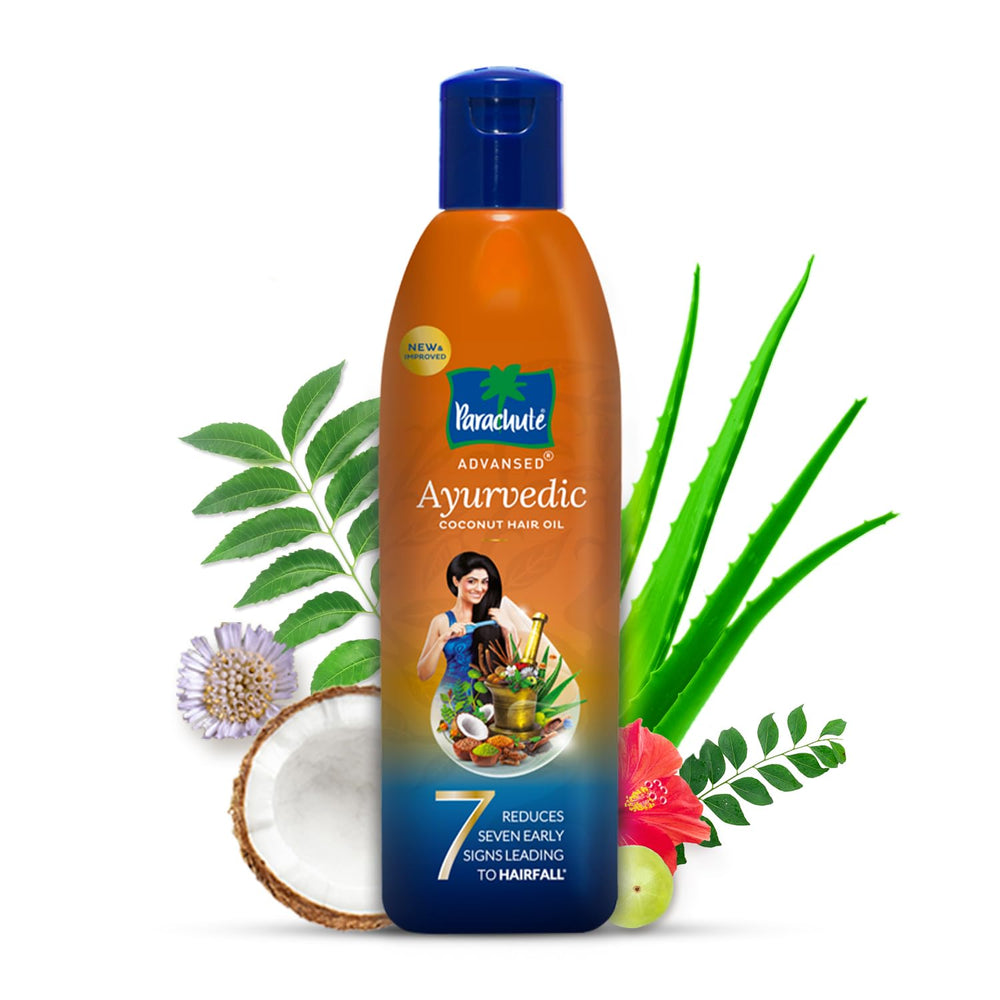 Parachute Advansed Huile Coco Ayruvédique Amala et Neem, flacon rafraîchissant le cuir chevelu