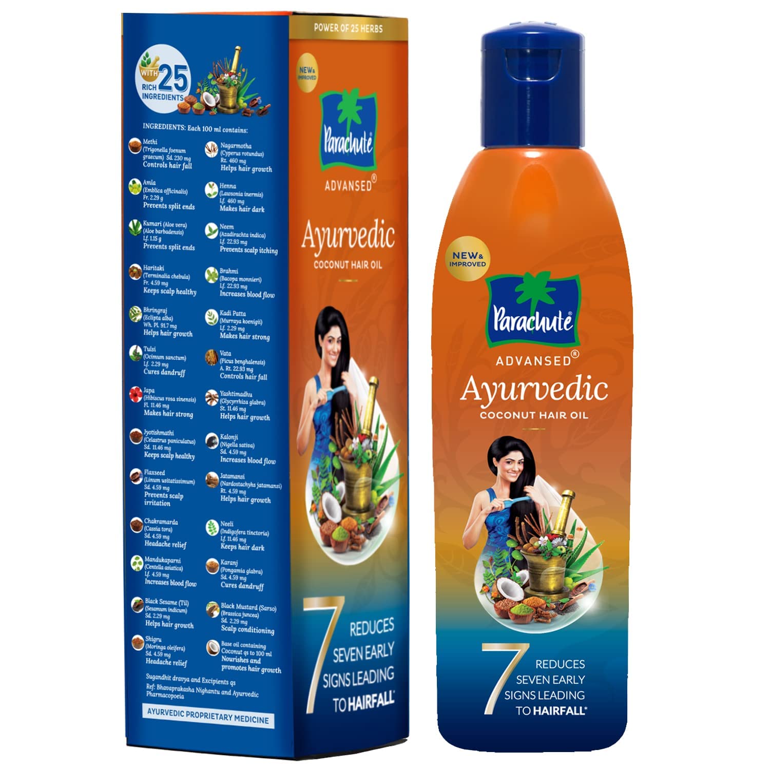Parachute Advansed Huile Coco Ayruvédique Bouteille-pompe, application facile et nourrissante