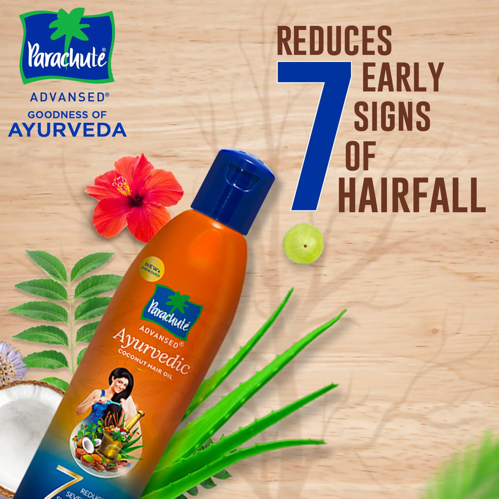 Parachute Advansed Huile Coco Ayruvédique Flax Seed, traitement quotidien renforçant les cheveux