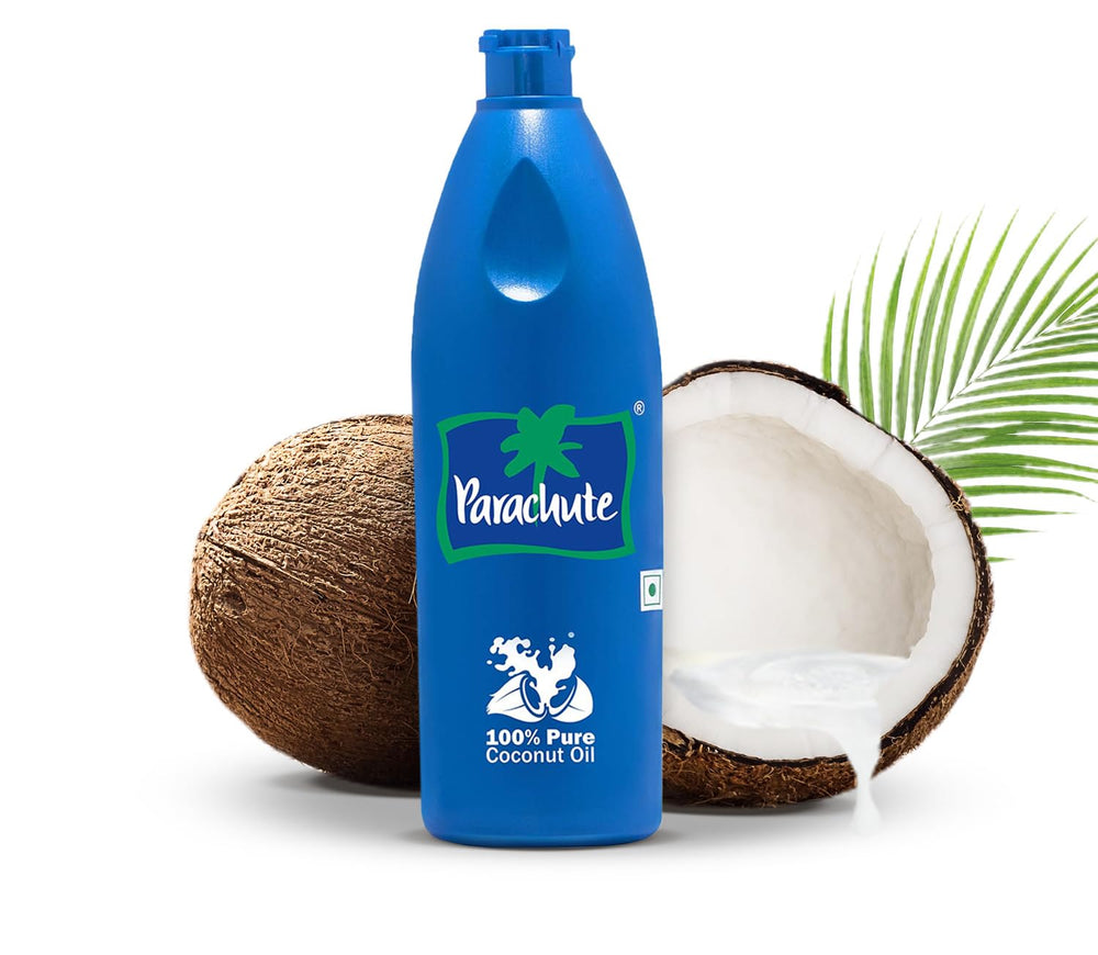 Parachute huile coco non raffinée, naturelle et parfum durable.