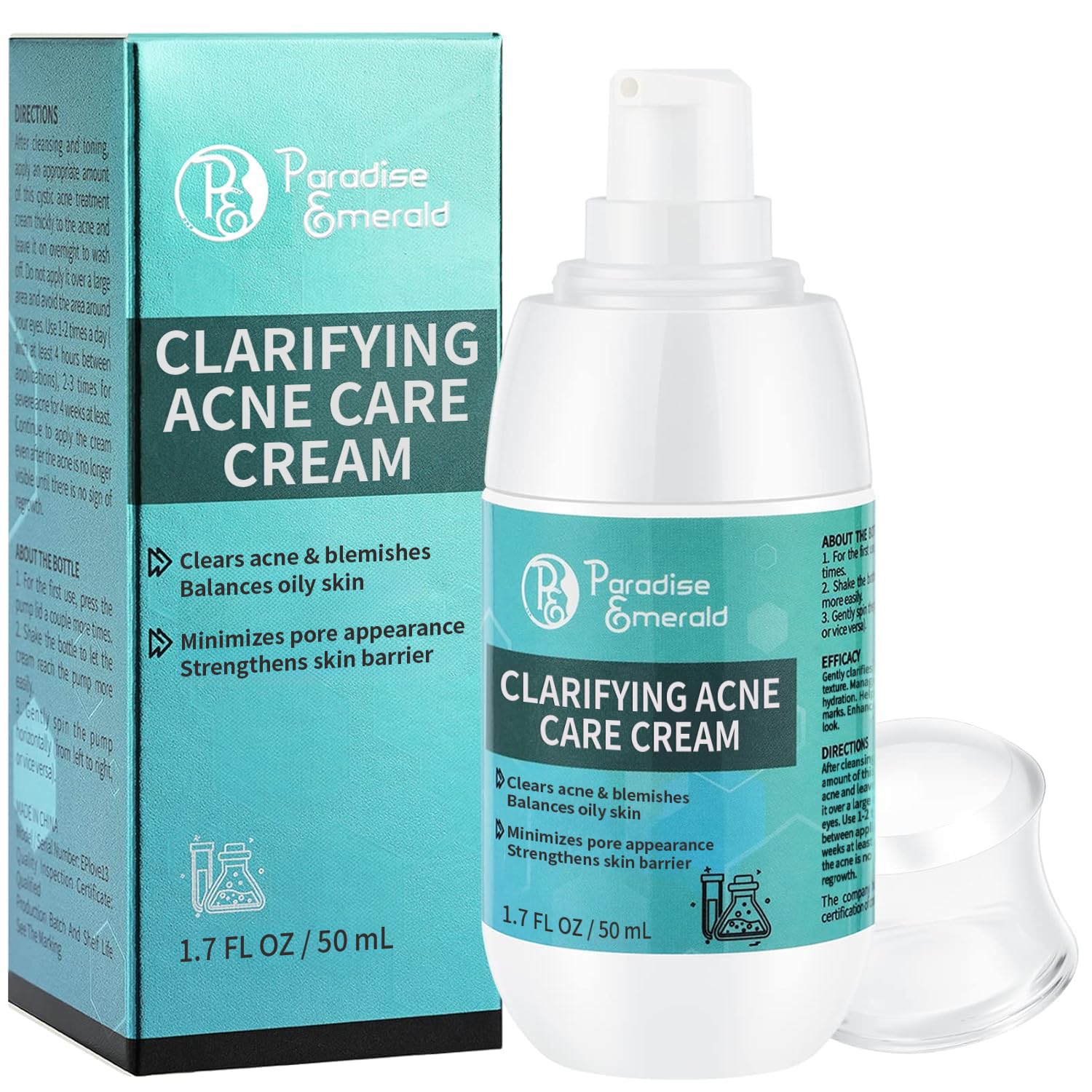 Sérum Paradise Emerald en bouteille prêt à l’application ciblée sur le visage.
