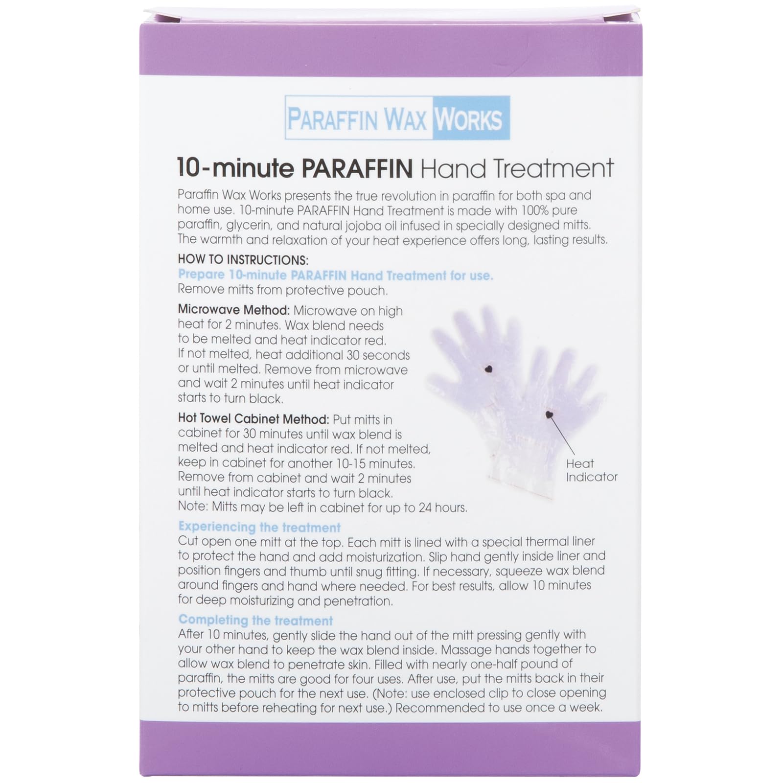 Paraffin Wax Works gants chauffage micro-ondes facilitent une utilisation rapide.