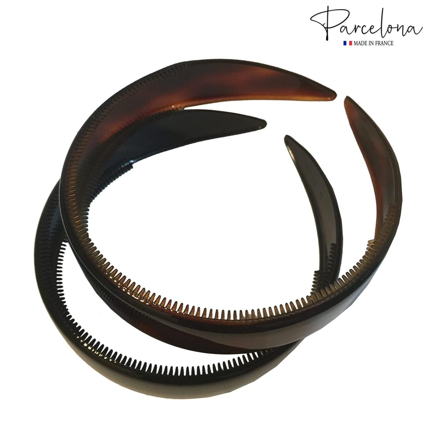 Parcelona bandeau fabriqué en France, finition celluloïde brillante et durable.