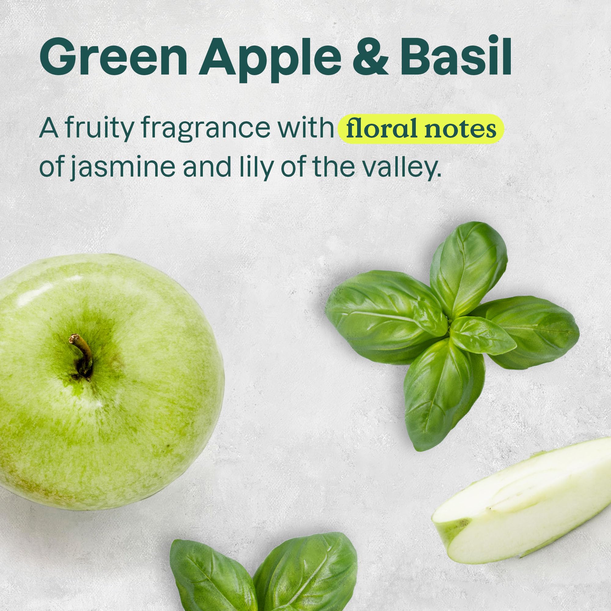 Parfum pomme verte basilic ATTITUDE — senteur vivifiante adaptée à toute la famille.