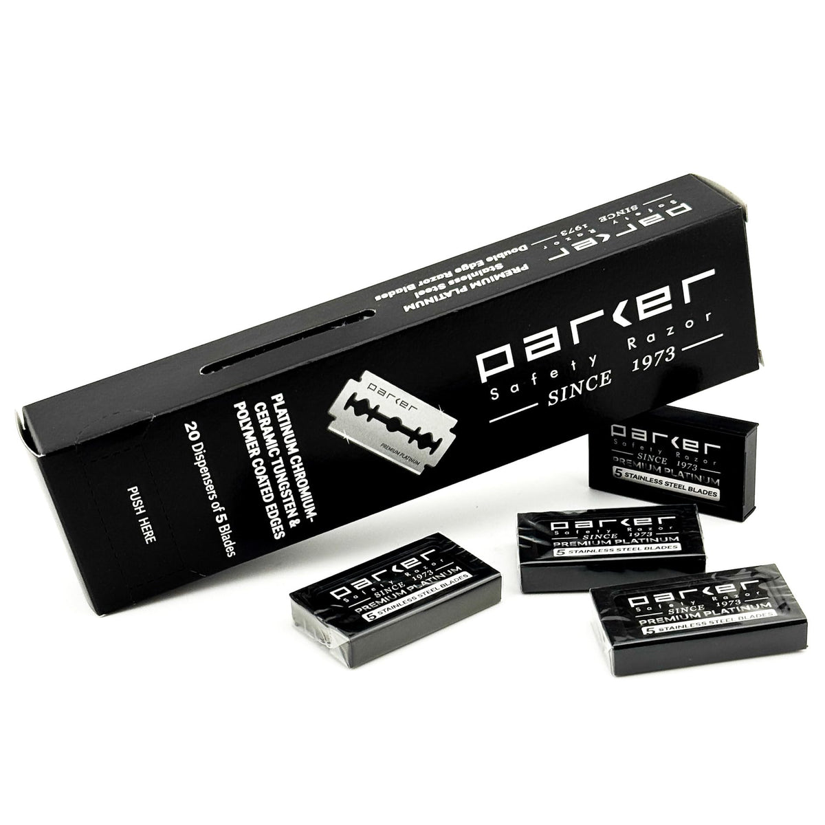 Lames Parker à double tranchant pack 100, rasage fluide et durable