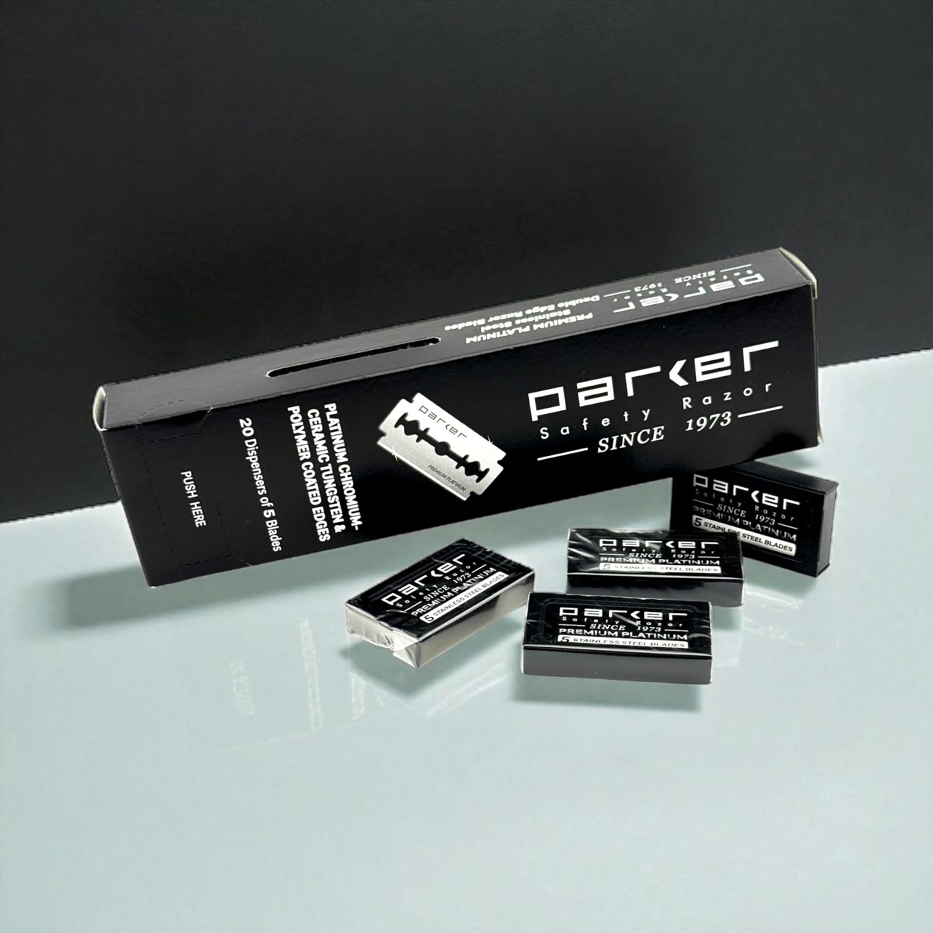 Rangement arrière pour les lames usées Parker dans l’emballage