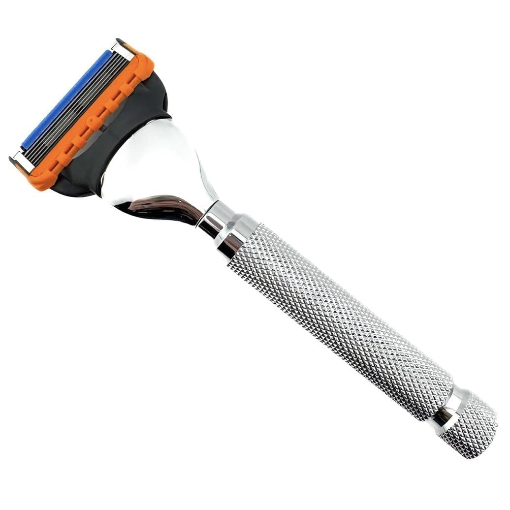 Parker Safety Razor : poignée pesée et texturée assure une prise stable pendant le rasage