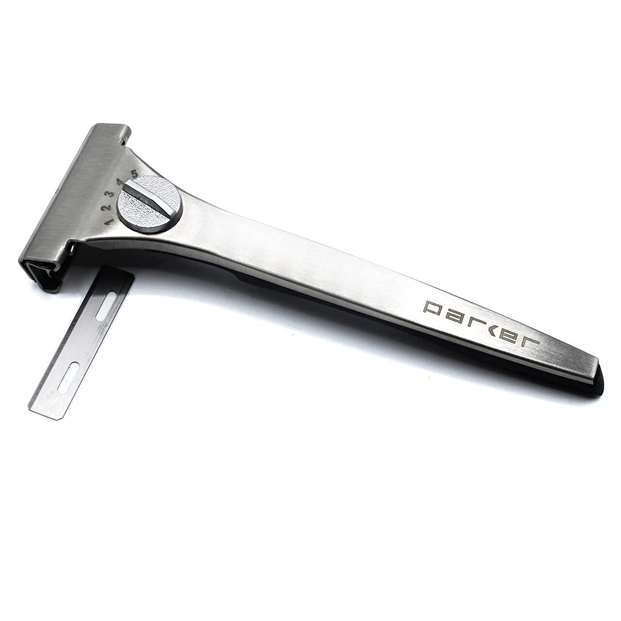 Parker Rasoir Injecteur Poignée en résine, légère et équilibrée pour un maniement fluide.