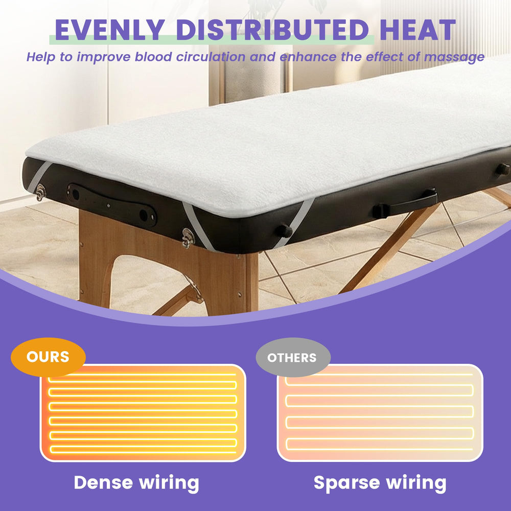 PARMOOM Chauffe-table Massage – coins élastiques assurant un maintien stable.