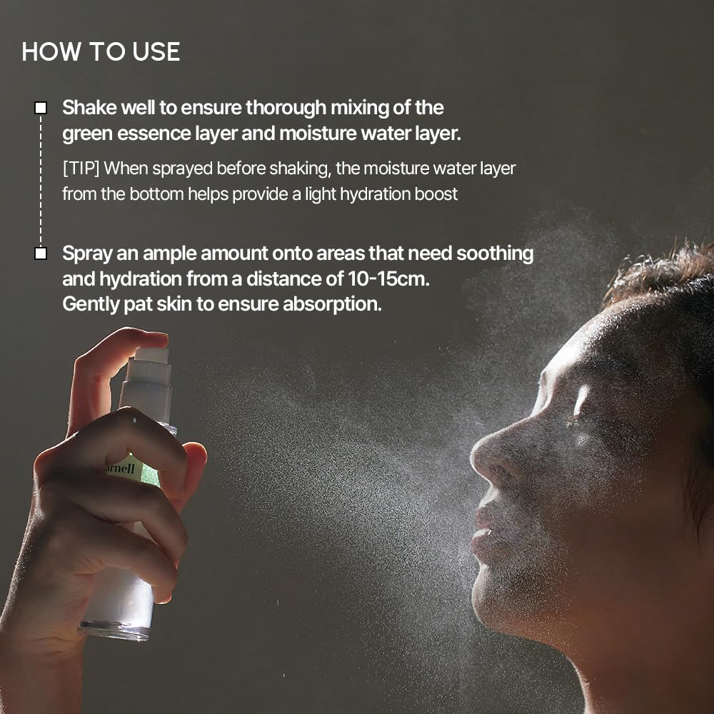 Parnell Cicamanu Serum Mist — emballage sans parabènes et sulfates pour peau sensible.