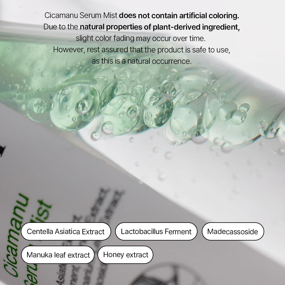 Parnell Cicamanu Serum Mist — ingrédients clés bourrache et hyaluronique pour douceur.