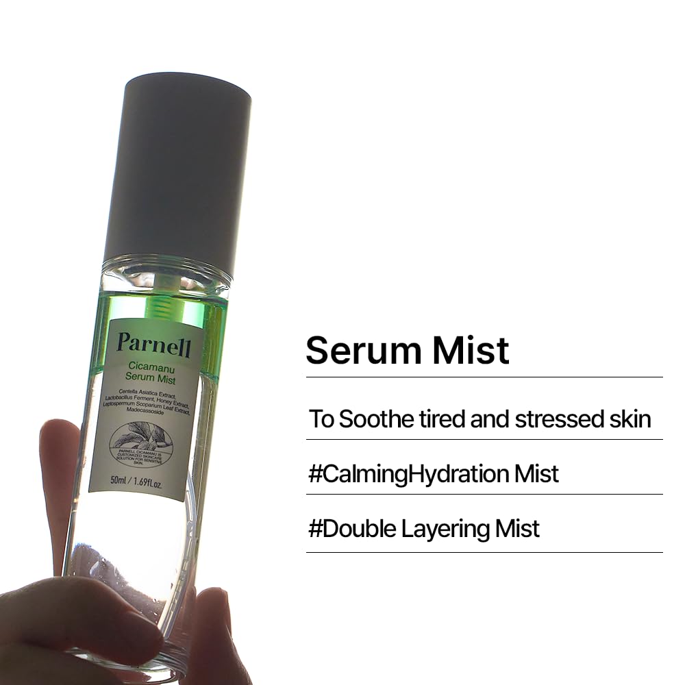 Parnell Cicamanu Serum Mist — utilisation quotidienne comme brume de secours.