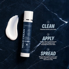 Particle Crème Cou: absorption rapide sans fini gras après application.