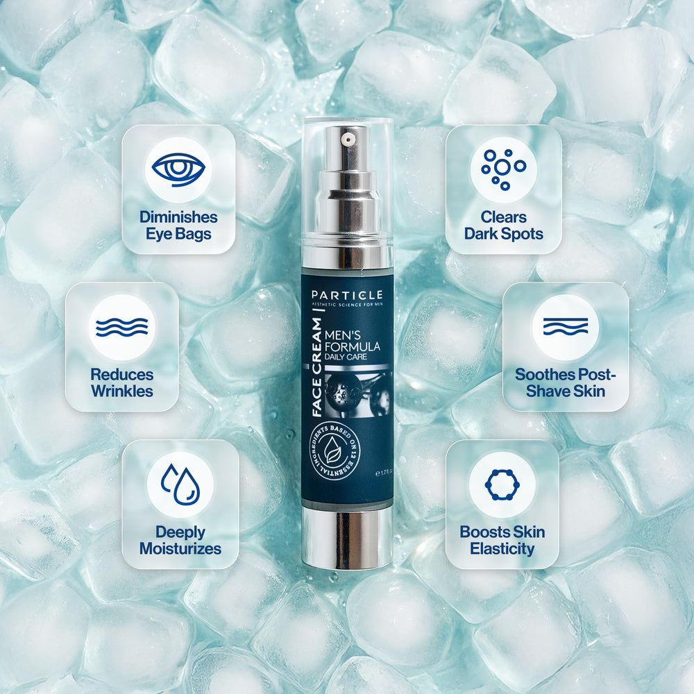 Particle Crème Visage Homme application rapide pour démarrer la journée en douceur.