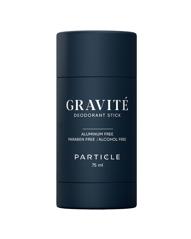 Particle Gravité Déodorant: bouteille élégante pour une fraîcheur durable au quotidien.