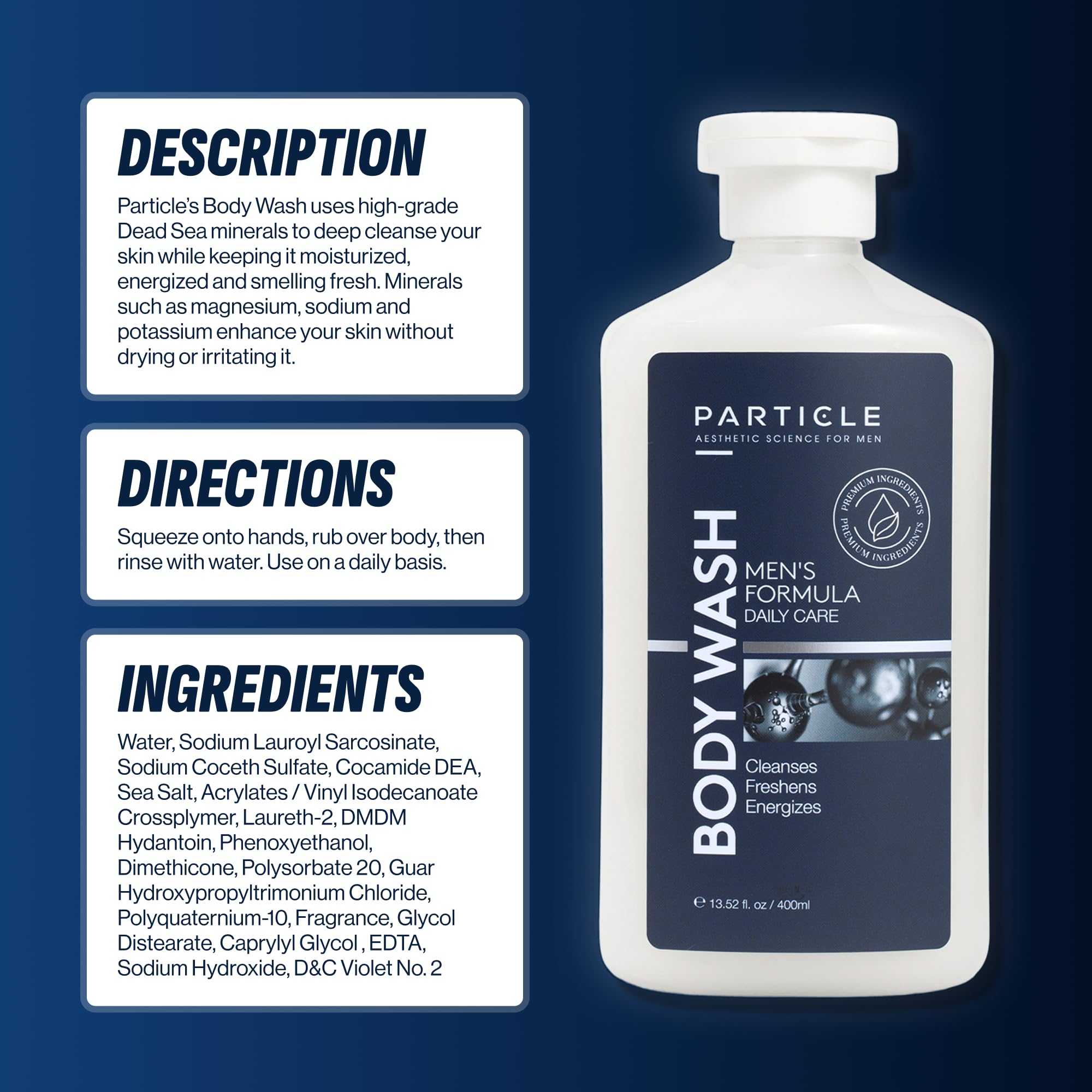 Particle Gel Douche Homme – Idéal pour le rituel matin et après le sport.
