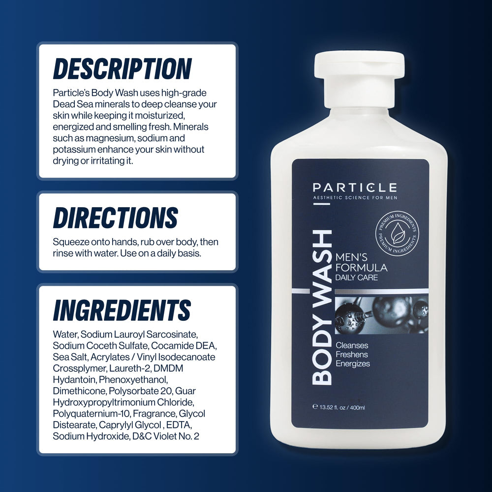 Particle Gel Douche Homme – Idéal pour le rituel matin et après le sport.