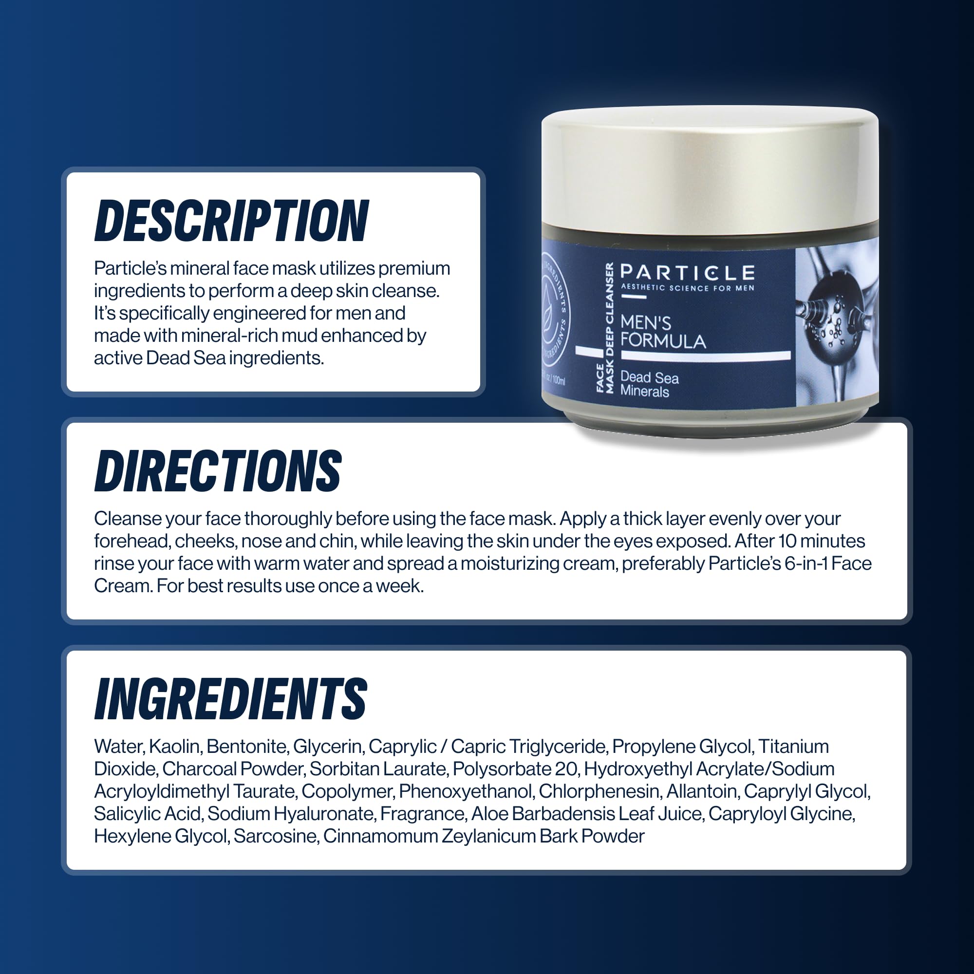 Particle Masque Minéral Texture crémeuse – massage facile et rinçage net.