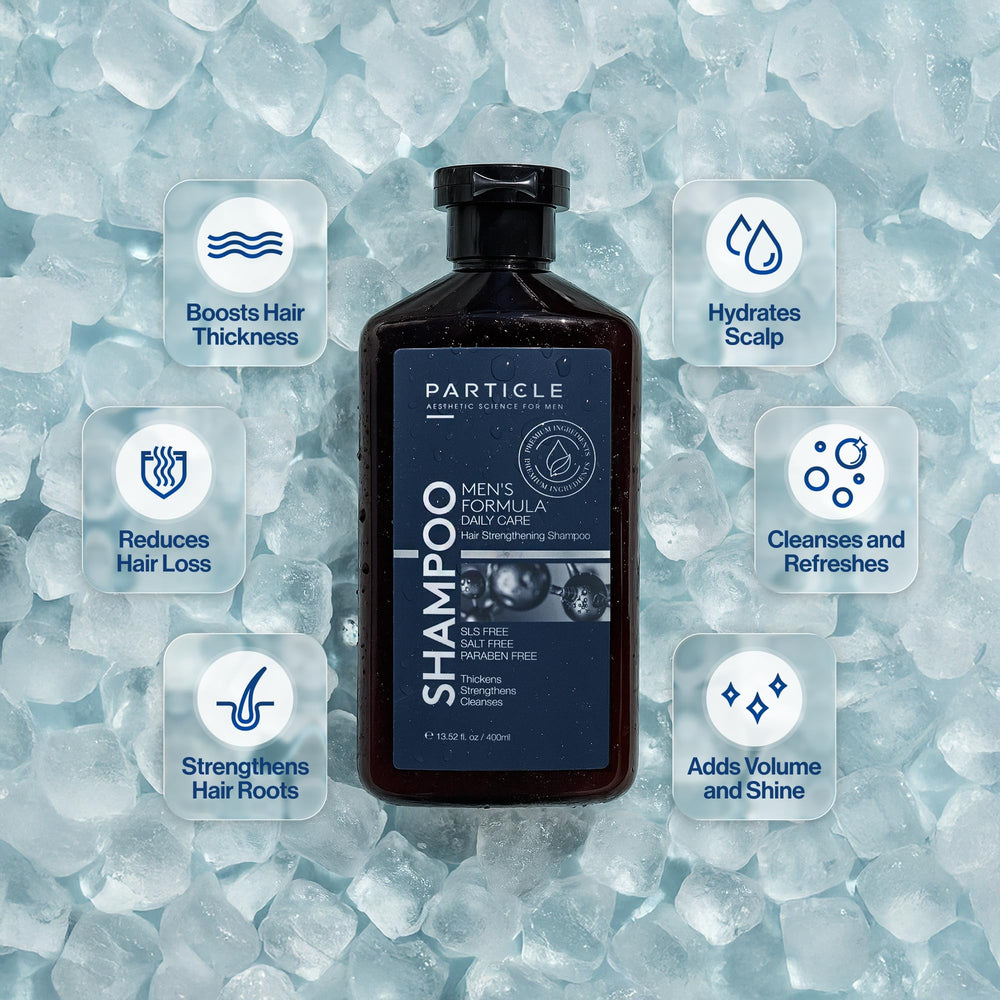 Texture mousse lavante Particle enveloppant les cheveux avec douceur.