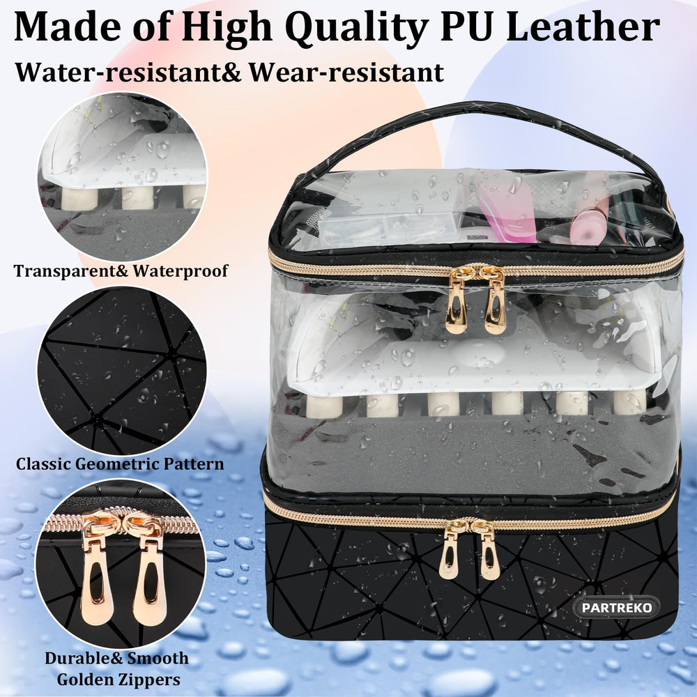 Partreko cuir PU imperméable et PVC transparent, matière durable et sûre.