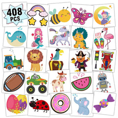 Partywind tatouages enfants – ensemble 408 pièces pour une fête amusante et durable