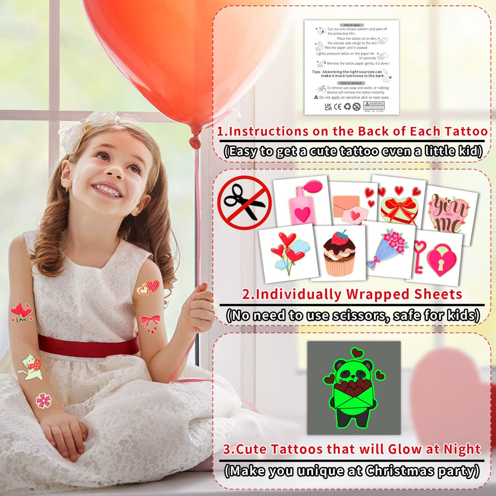 Partywind tatouages fleurs lumineux, idéaux pour activités créatives et sécurité des enfants.