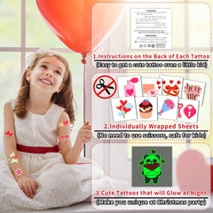 Partywind tatouages fleurs lumineux, idéaux pour activités créatives et sécurité des enfants.