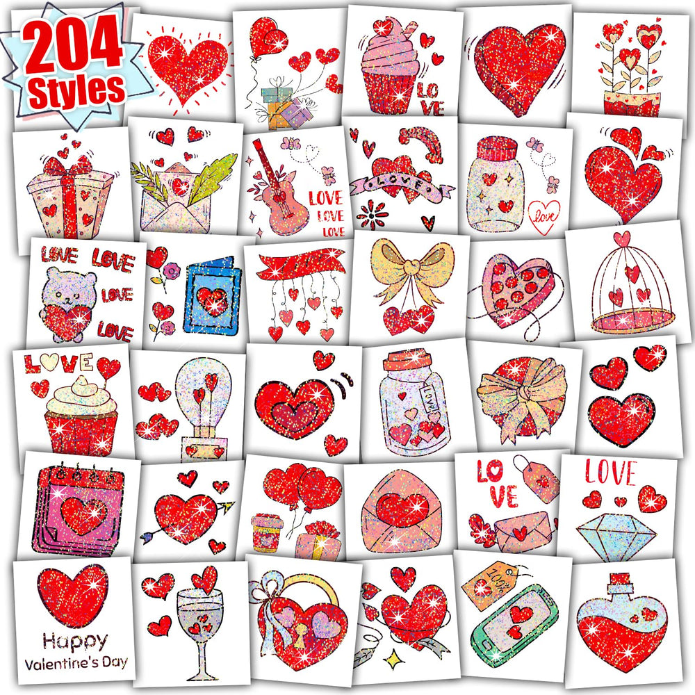 PARTYWIND Coeur glitter: tatouage éphémère idéal pour les fêtes d'enfants.