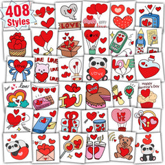 Tatouages Partywind pour enfants - cœur rouge, parfait pour fête et échanges