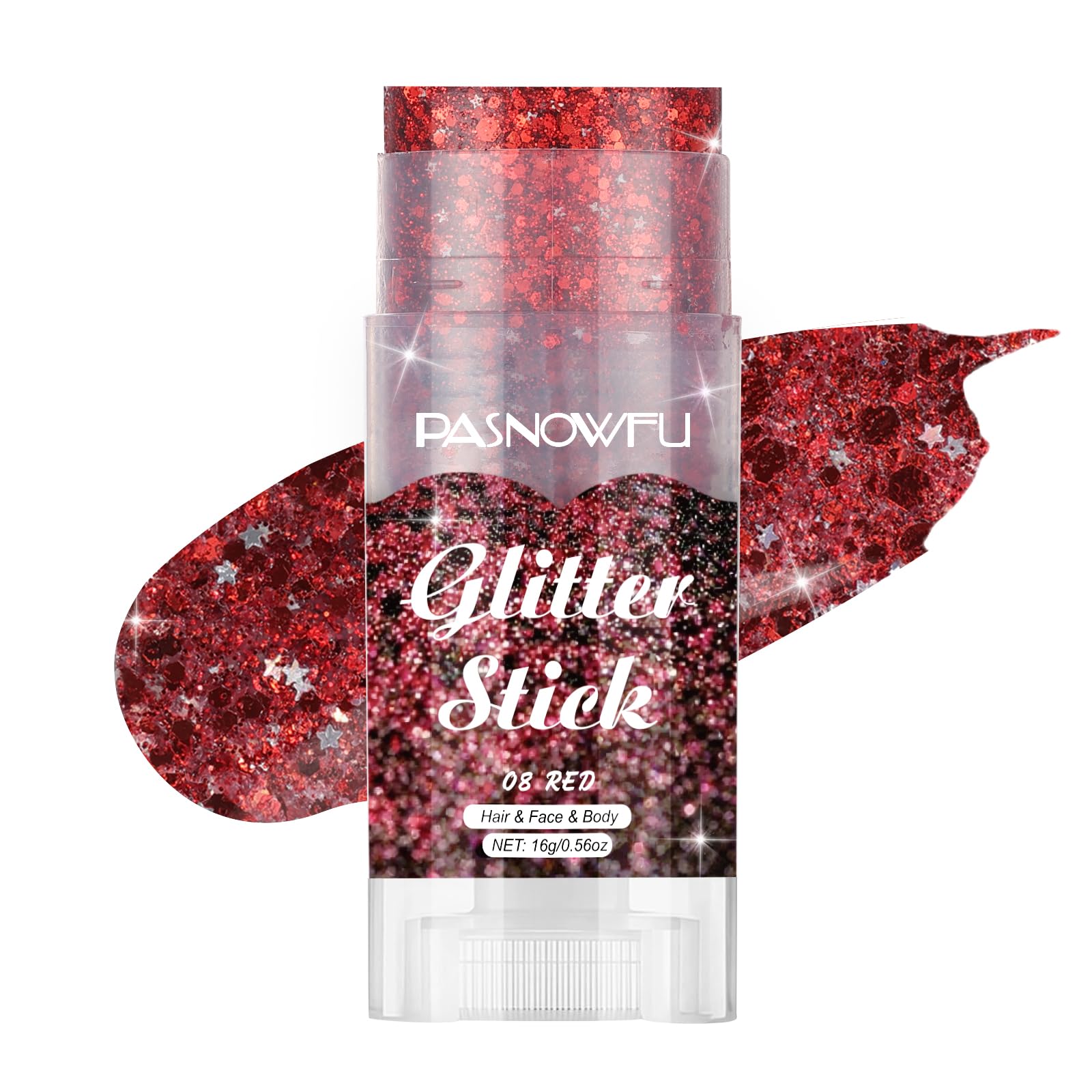 PASNOWFU baton-paillette rouge visage éclat précis et durable.
