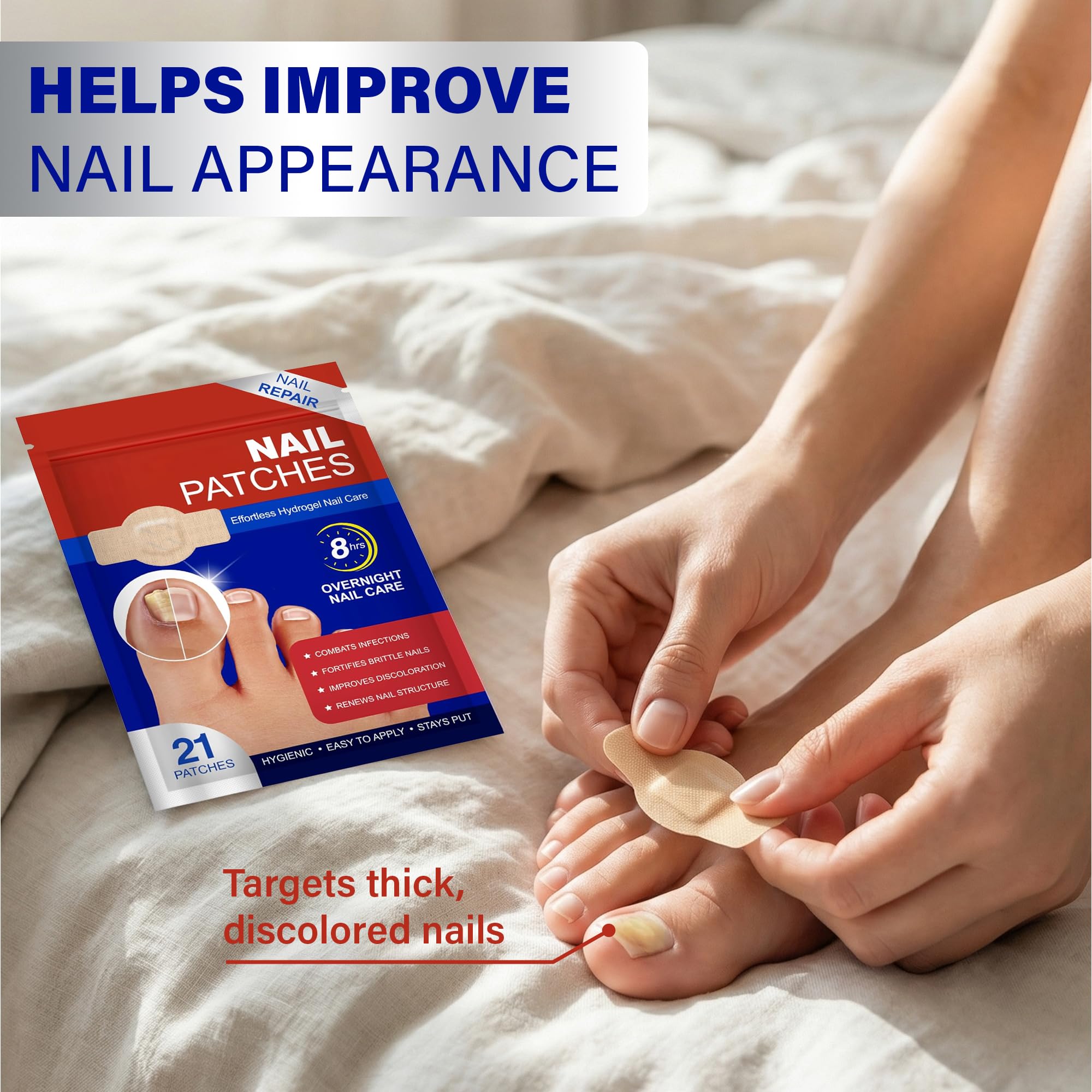 Patchs Ongles Fongiques: patch nocturne 8h, réveil plus net