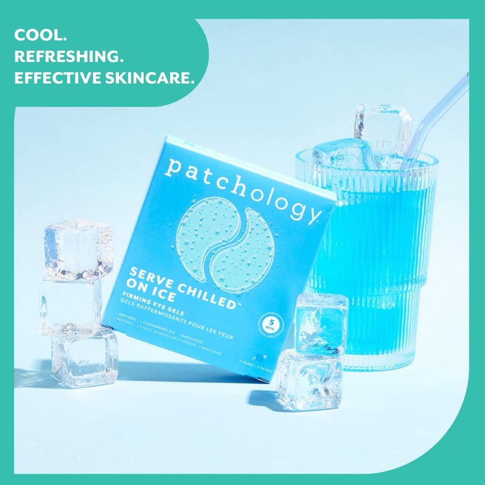 Patchology produit portable, idéal voyage pour soins express des yeux.
