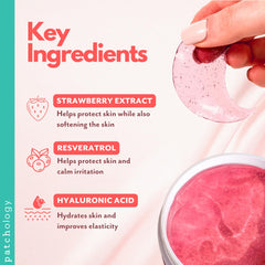 Patchology Gels Yeux Rosé Rafraîchis, parfum fraise léger pendant l’utilisation.