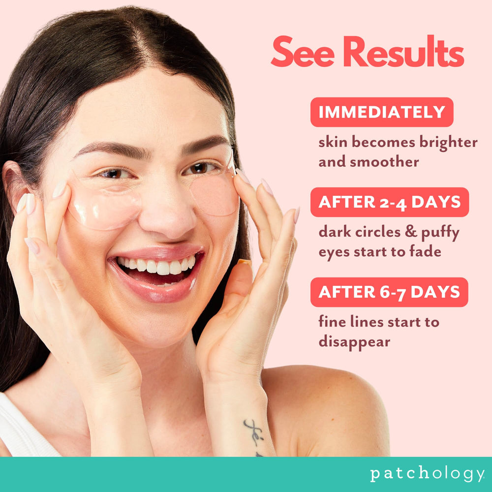 Patchology Gels Yeux Rosé Rafraîchis, rituel express pour un regard rafraîchi.
